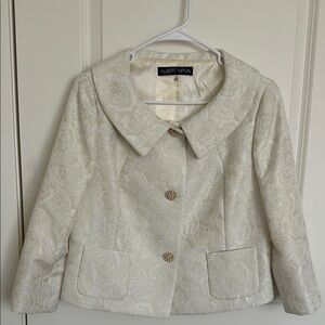 Albert Nipon Women's Ivory Brocade Jacket